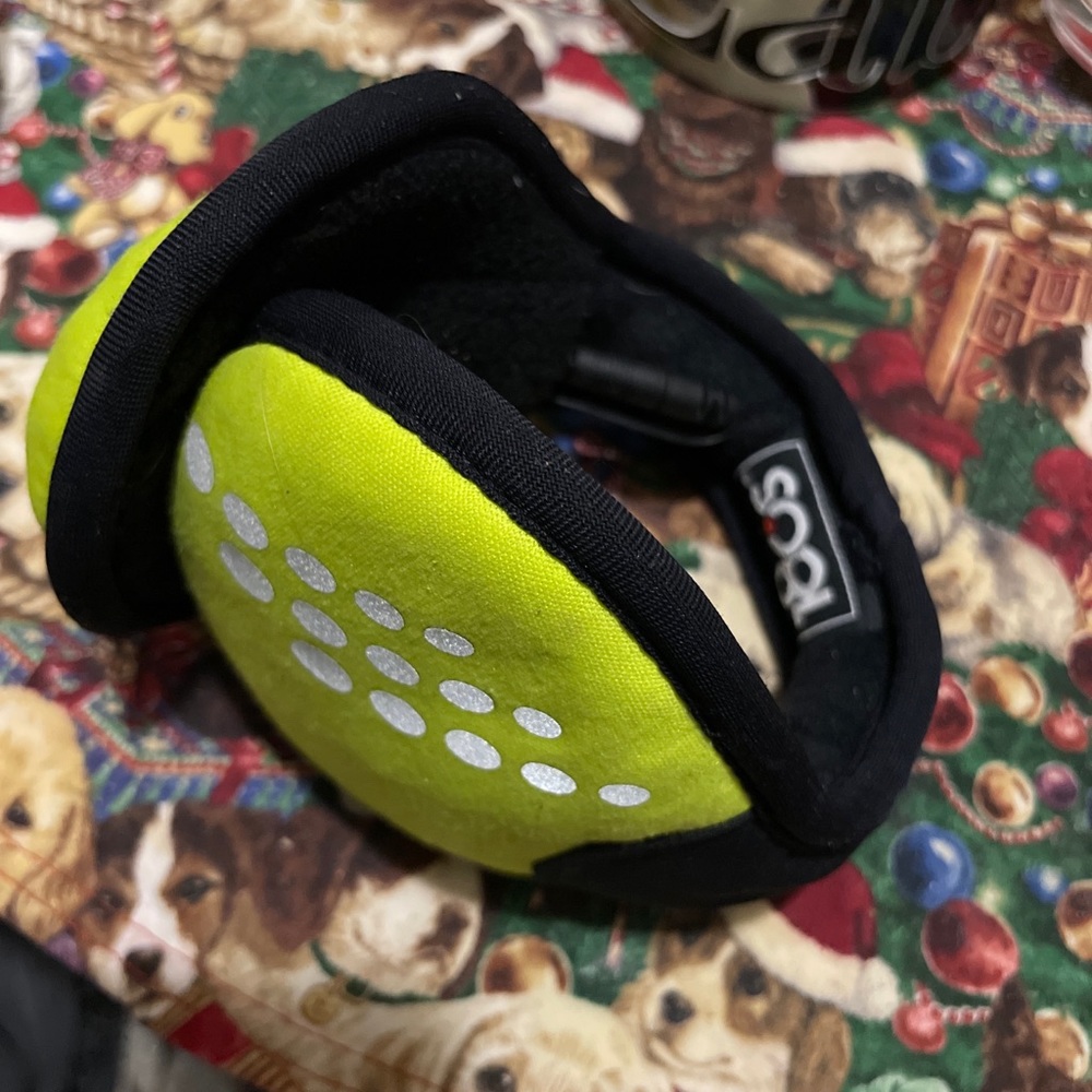 180’s ear warmers with reflective dots and flashing lights.
